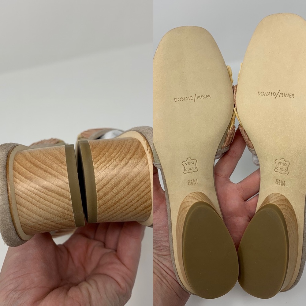 Donald Pliner Reise Raffia Fringe Slide in Rose - Picture 8 of 8
